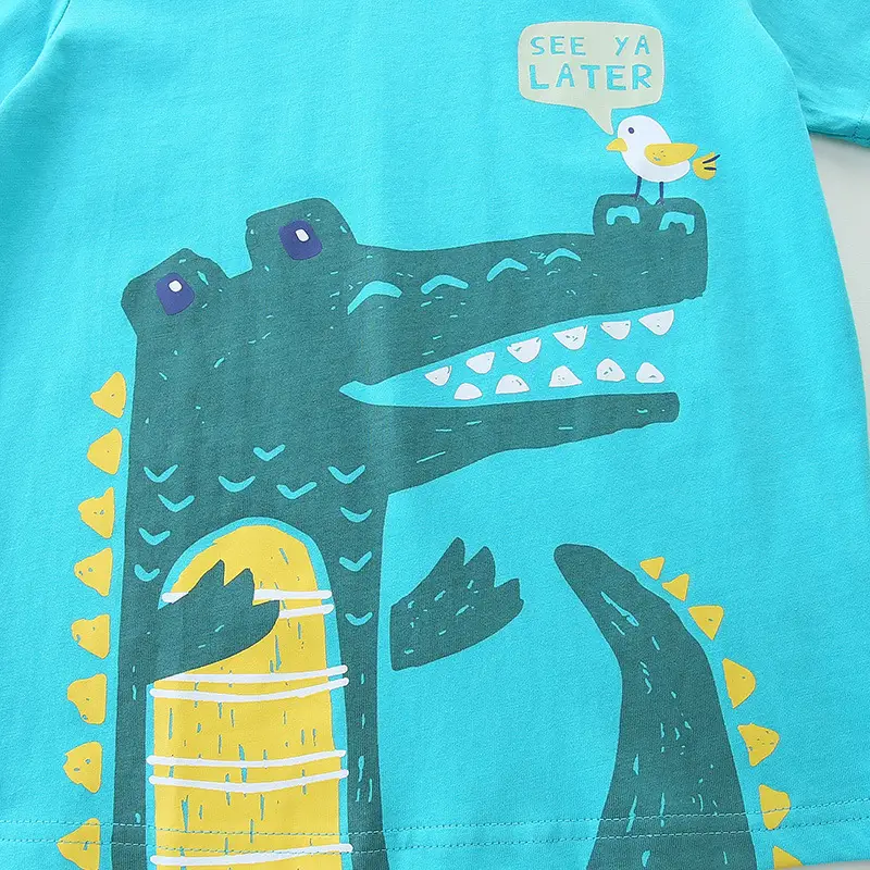 Kids Crocodile T-Shirt Blue Kids Sports Suit - Image 4