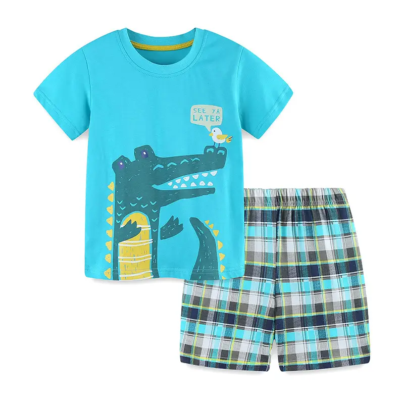 Kids Crocodile T-Shirt Blue Kids Sports Suit - Image 6