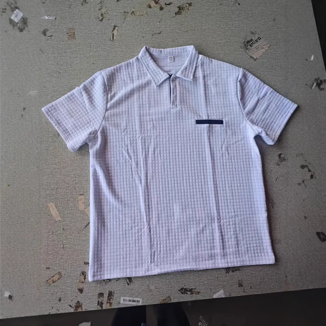 Men's Orange Jacquard Polo Shirt Summer 2024 - Image 8