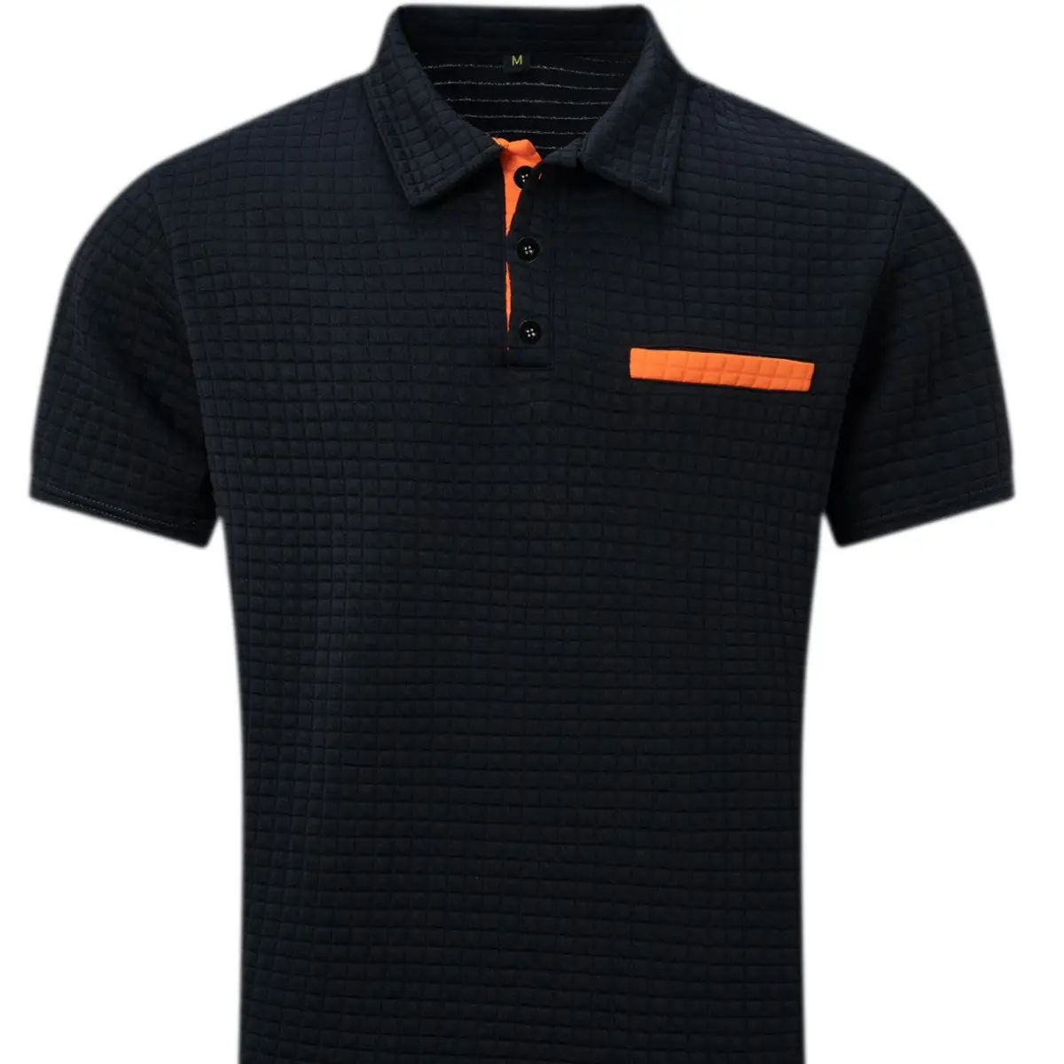 Men's Orange Jacquard Polo Shirt Summer 2024 - Image 9