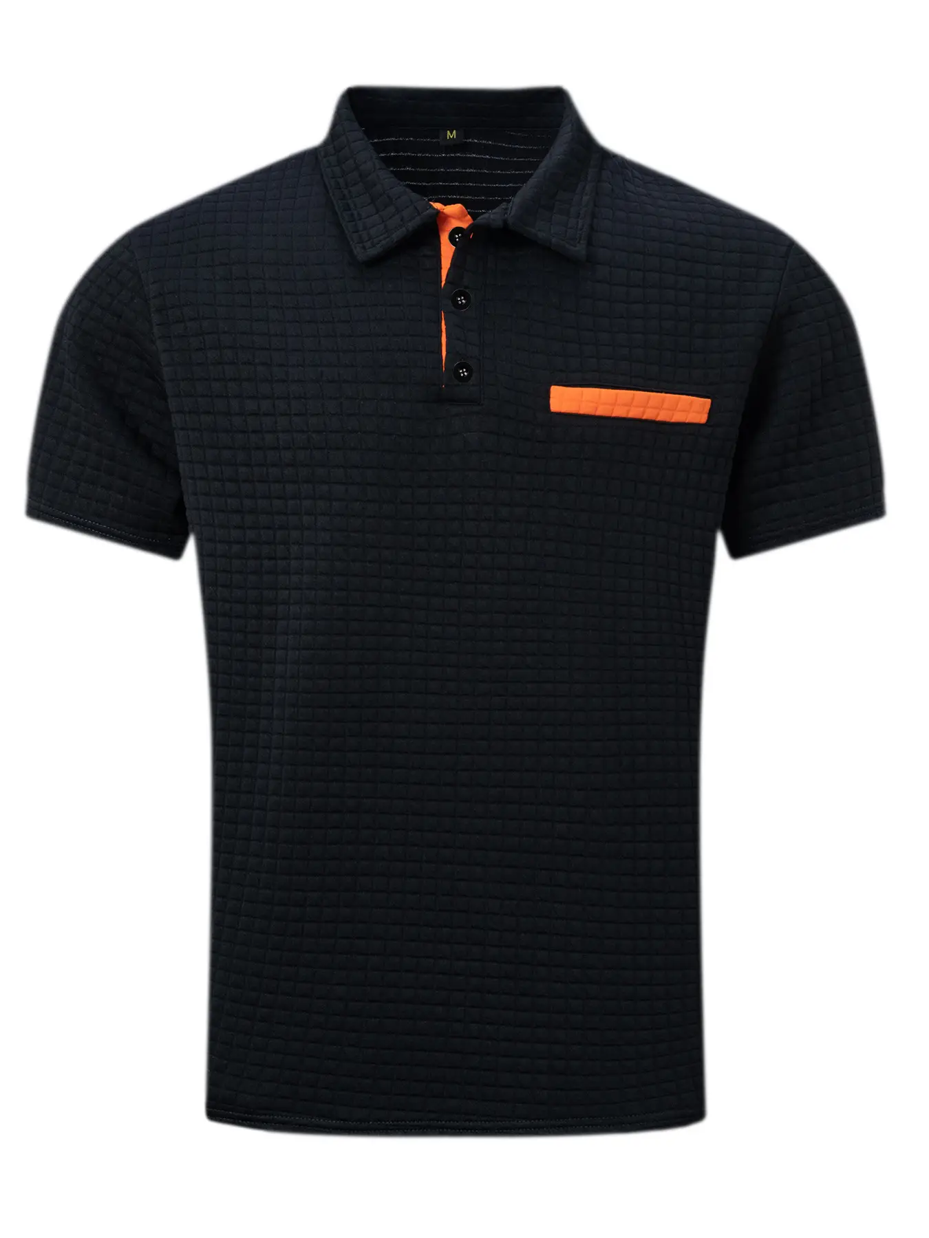 Men's Orange Jacquard Polo Shirt Summer 2024 — feature 8