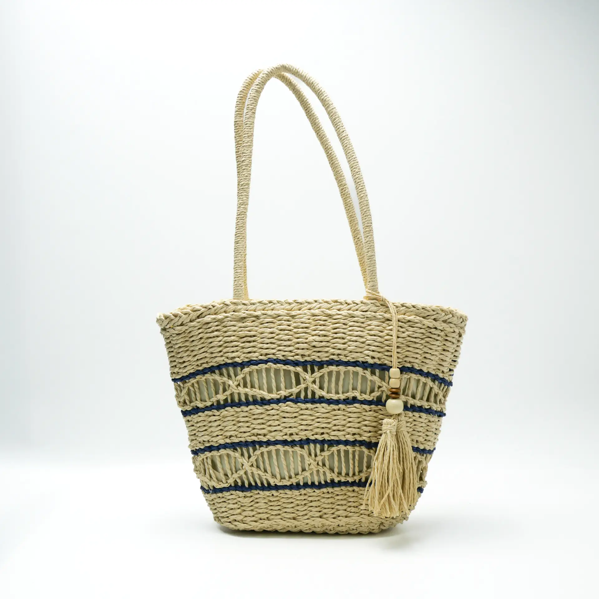 Straw Tote Bag 27cm High Women Beach Carryall - Image 7