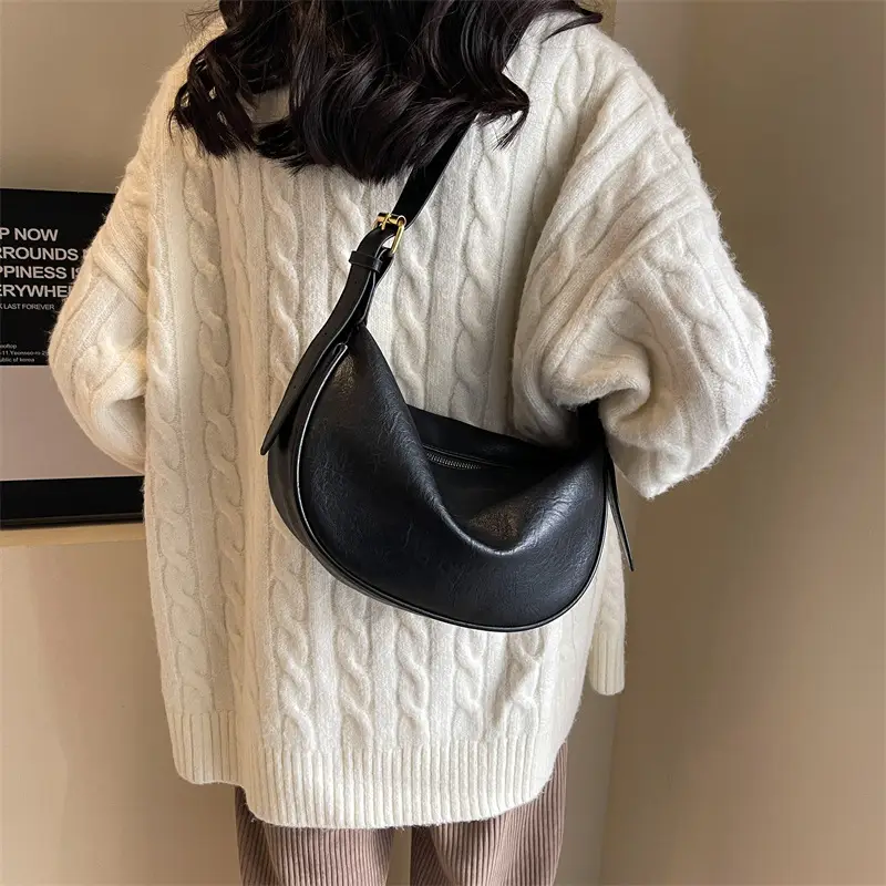 Black Crossbody Bag for Women Large Capacity Korean Style
