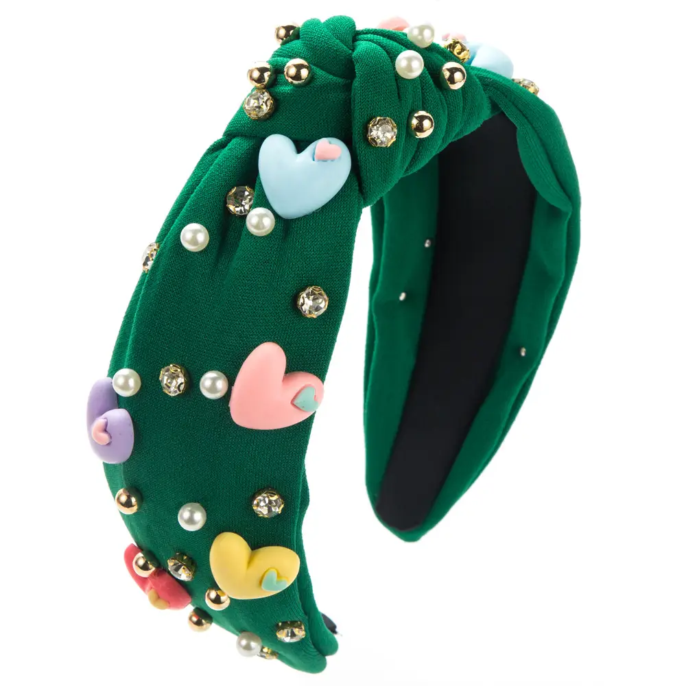 Green Heart Decorated Hair Hoop for Women - Image 3