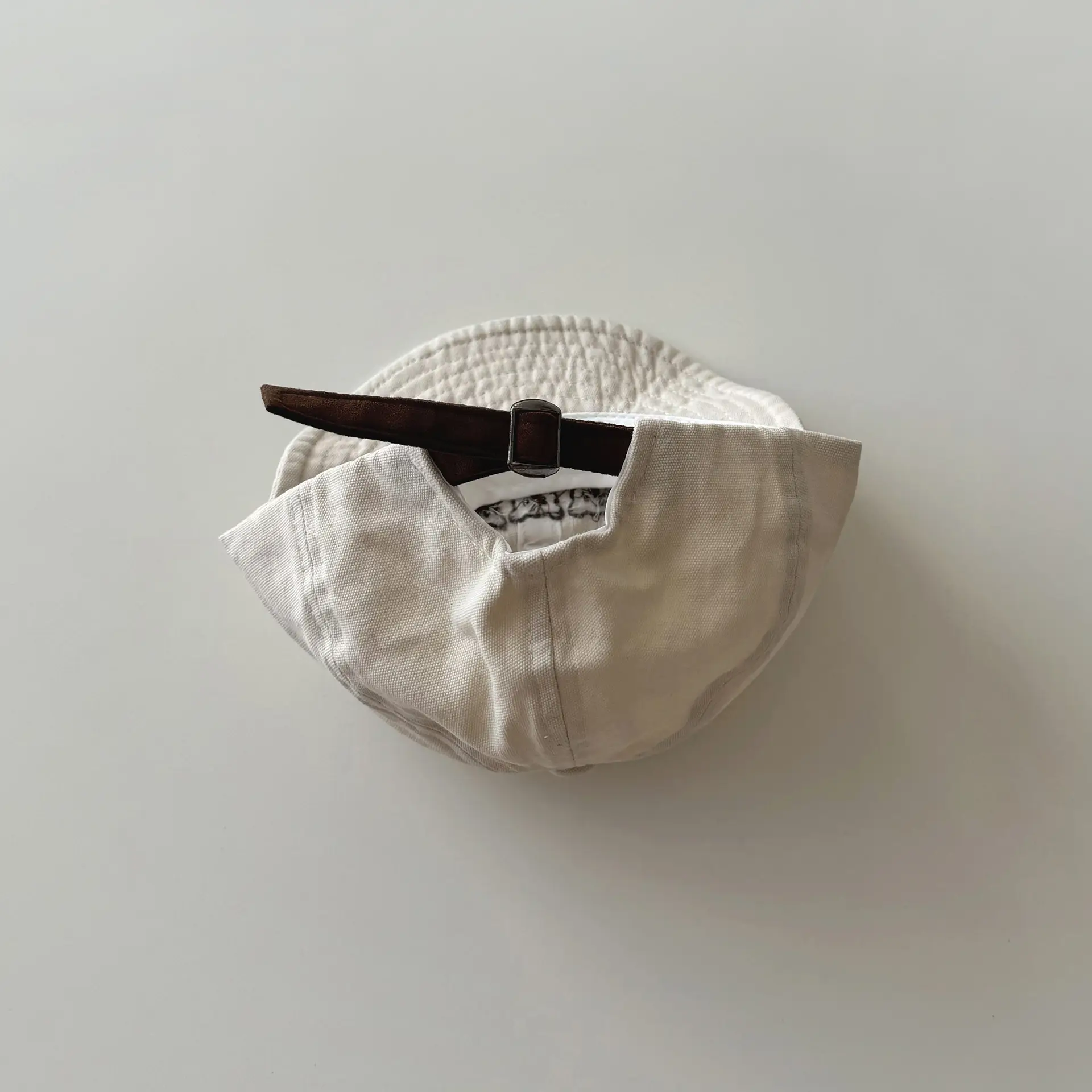 Beige Soft Brim Baby Cap with Bear Embroidery - Image 5