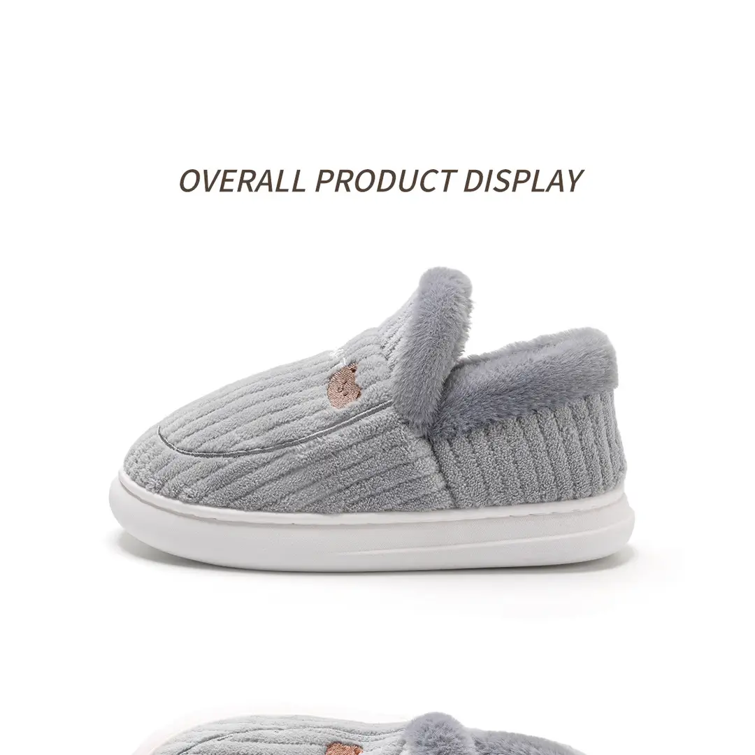 Lidani Bag-heel Cotton Slippers Women's Autumn and Winter fleece-lined Home Shoes Couple's Household Non-slip Cotton Shoes Men's Winter — feature 21
