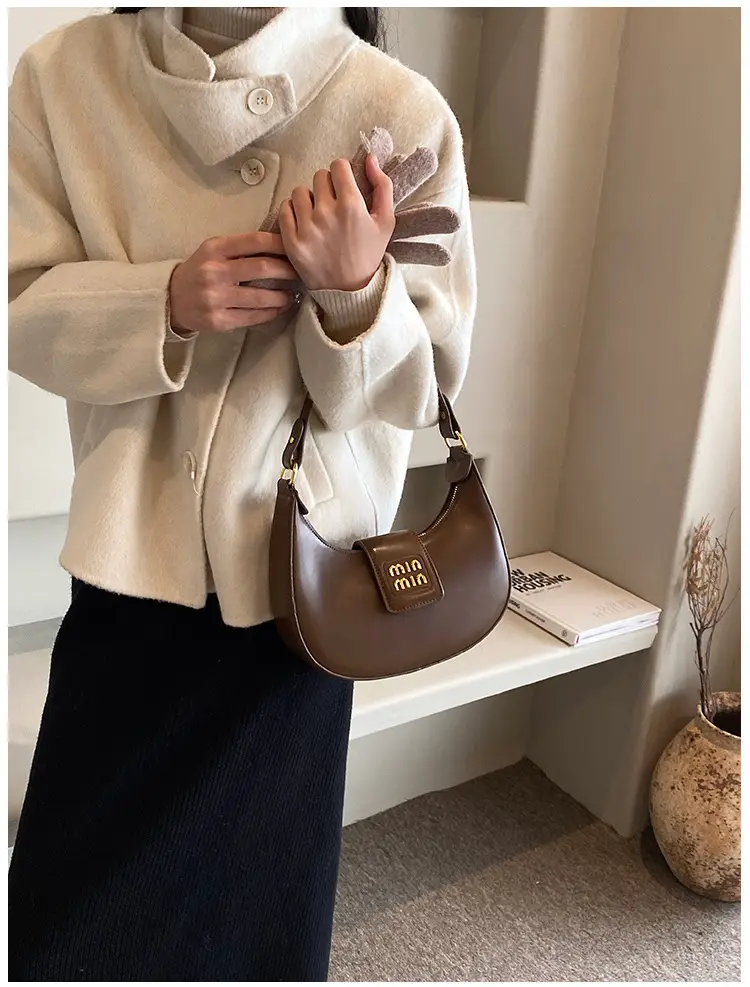 Women Retro Tan Shoulder Bag 2023 New Autumn Winter — feature 11