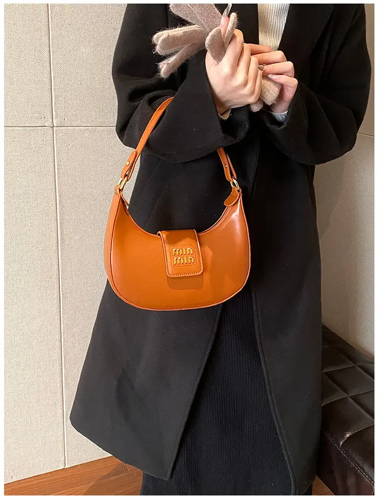 Women Retro Tan Shoulder Bag 2023 New Autumn Winter — feature 15