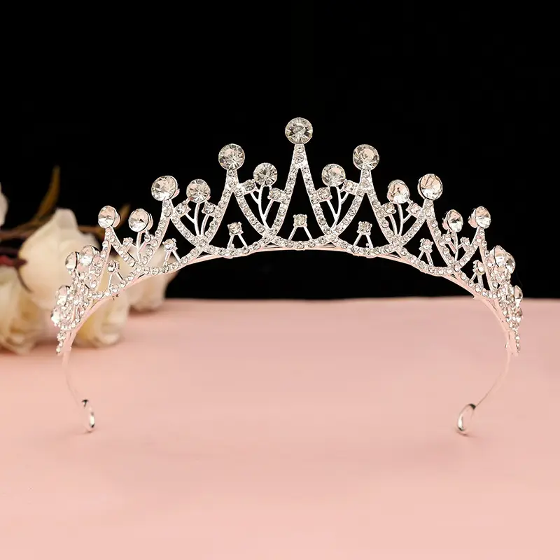 Baroque Crown Bridal Headdress Gold Plated Sparkling - Image 3