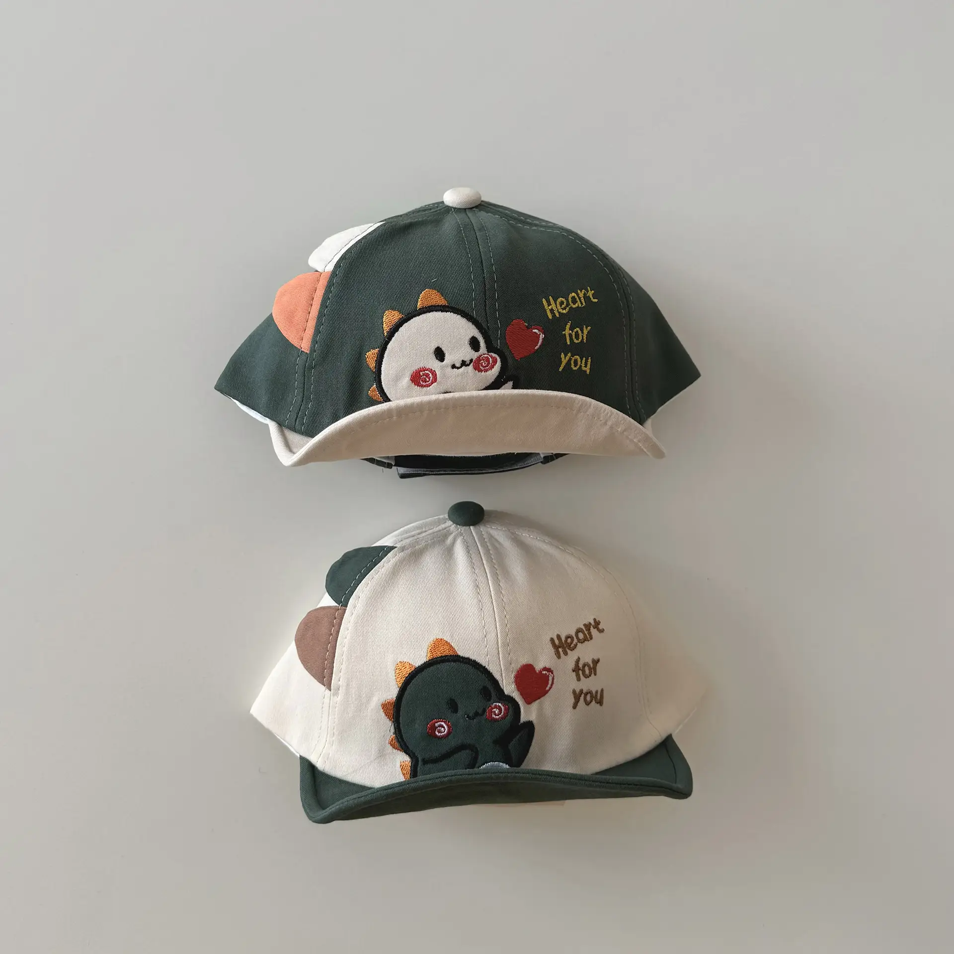 Yipan Korean Baby Hats 2025 Cartoon Dinosaur Soft Brim - Image 3