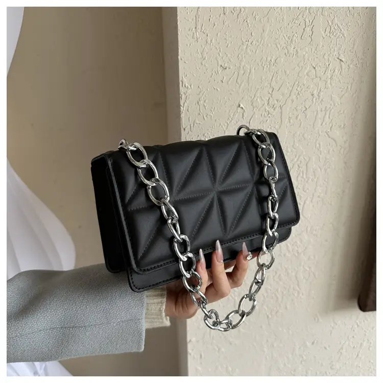 Wholesale Rhombus Embossed Women's Bag Tan Chain — feature 11
