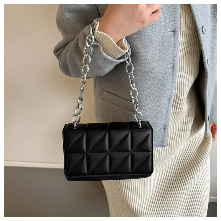 Wholesale Rhombus Embossed Women's Bag Tan Chain — feature 12