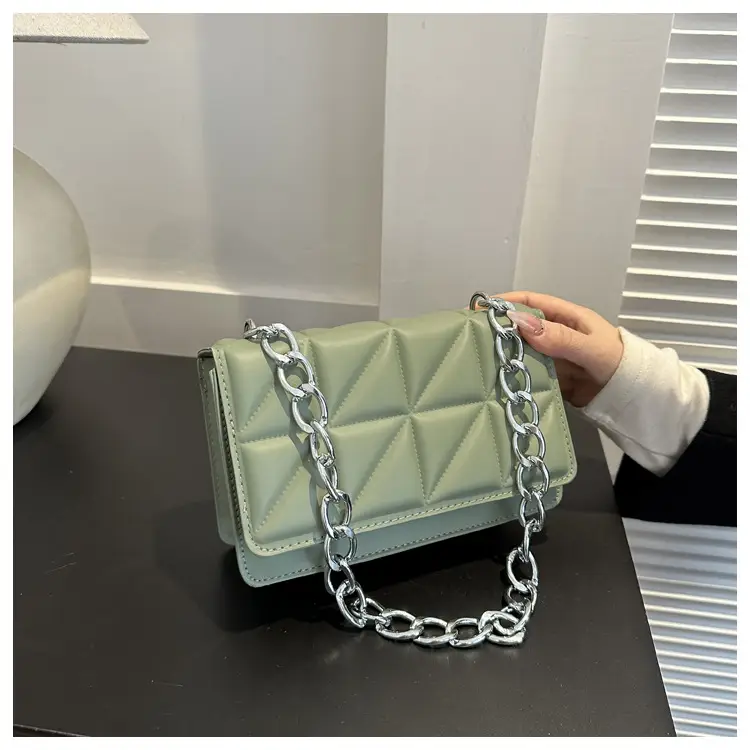 Wholesale Rhombus Embossed Women's Bag Tan Chain — feature 16