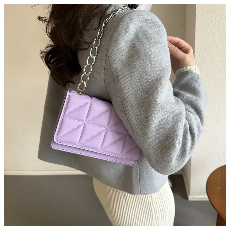 Wholesale Rhombus Embossed Women's Bag Tan Chain — feature 20