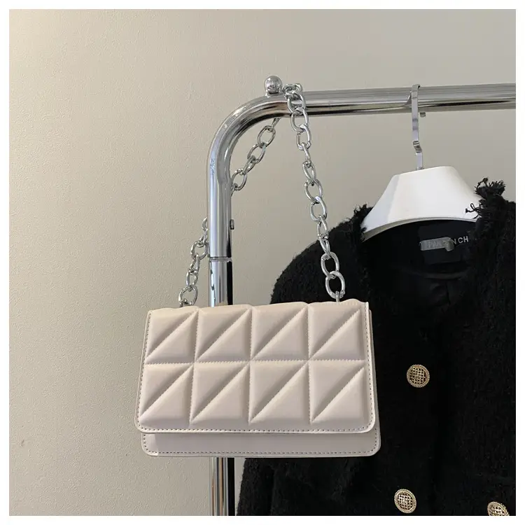 Wholesale Rhombus Embossed Women's Bag Tan Chain — feature 23