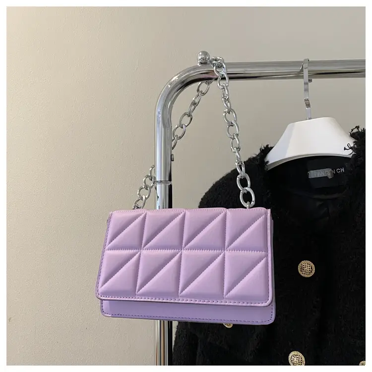 Wholesale Rhombus Embossed Women's Bag Tan Chain — feature 24