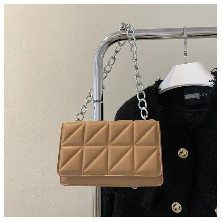Wholesale Rhombus Embossed Women's Bag Tan Chain — feature 26