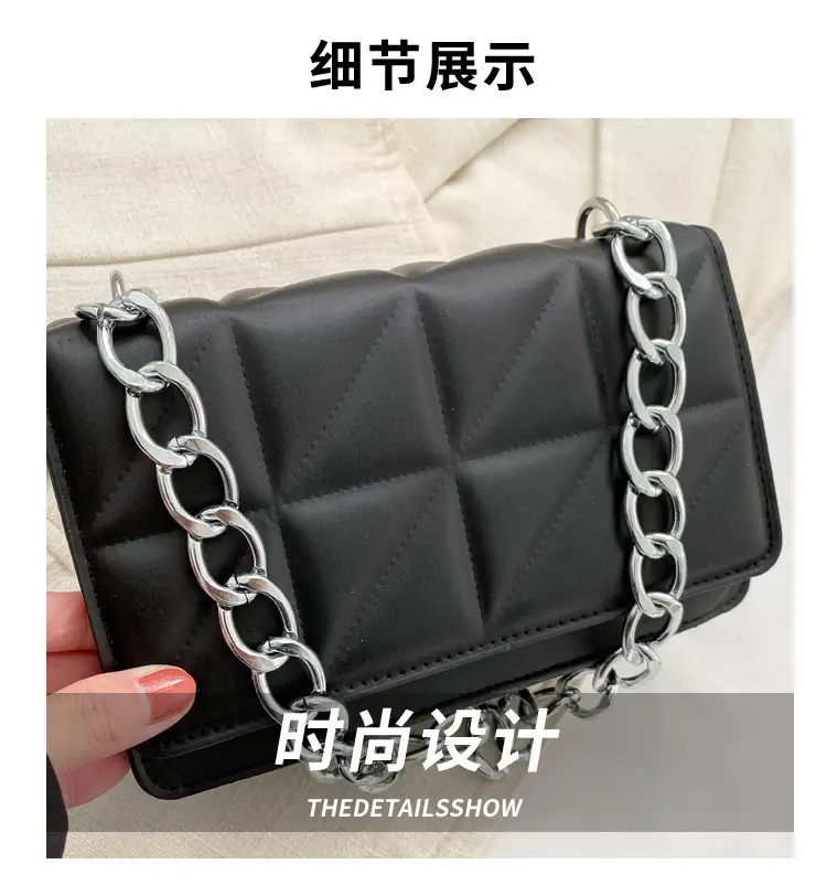Wholesale Rhombus Embossed Women's Bag Tan Chain — feature 3
