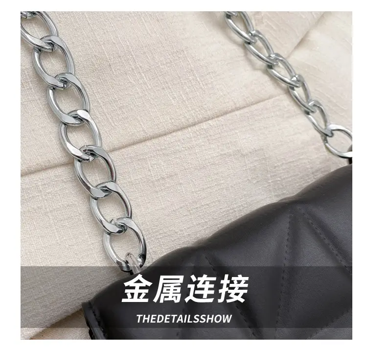 Wholesale Rhombus Embossed Women's Bag Tan Chain — feature 4