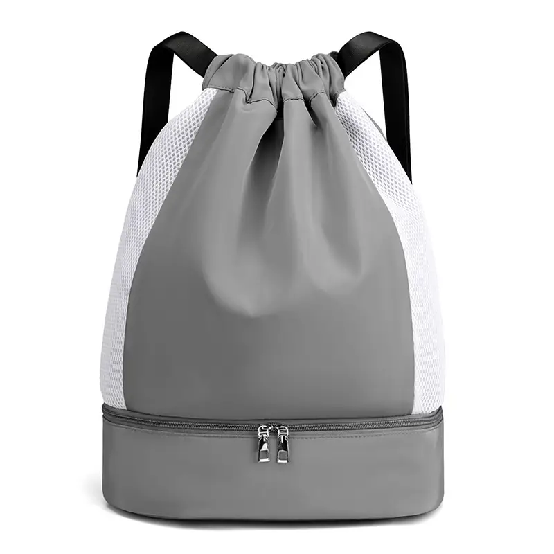 Purple Drawstring Sports Bag Double Shoulder Yoga Gym Backpack - Image 2