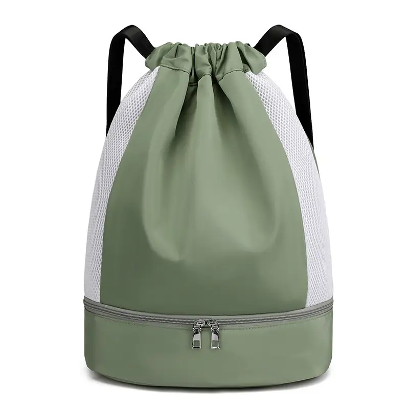 Purple Drawstring Sports Bag Double Shoulder Yoga Gym Backpack - Image 3