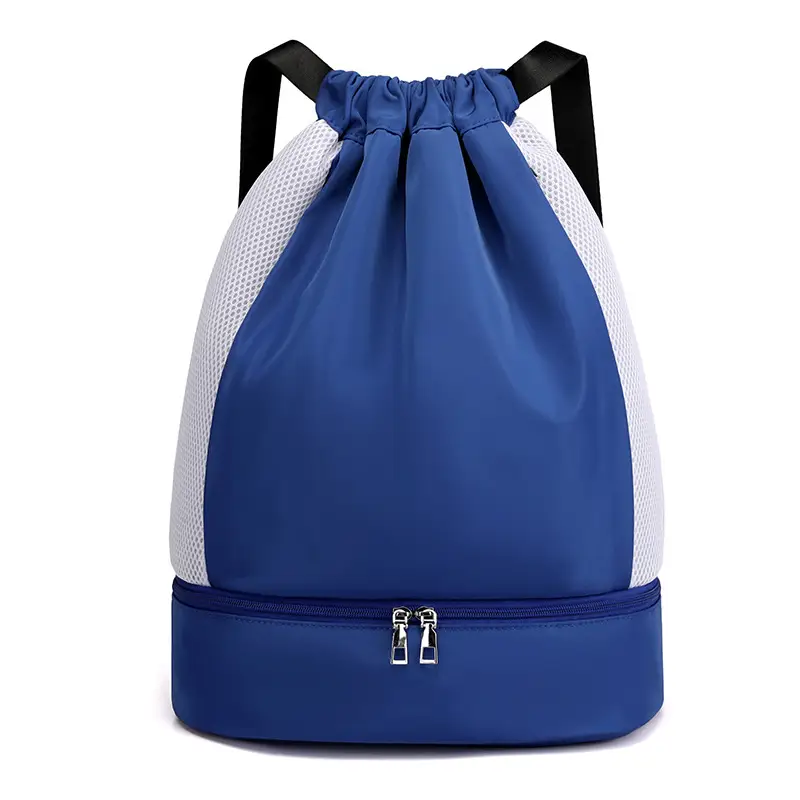 Purple Drawstring Sports Bag Double Shoulder Yoga Gym Backpack - Image 4
