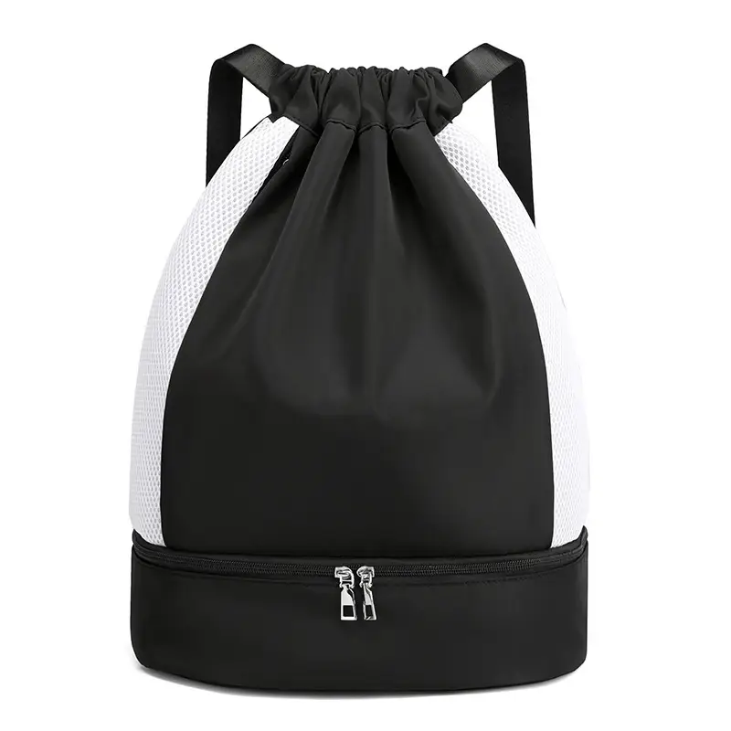 Purple Drawstring Sports Bag Double Shoulder Yoga Gym Backpack - Image 5