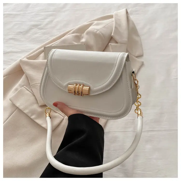 Women's Brown Leather Crossbody Bag with Gold Clasp — feature 22