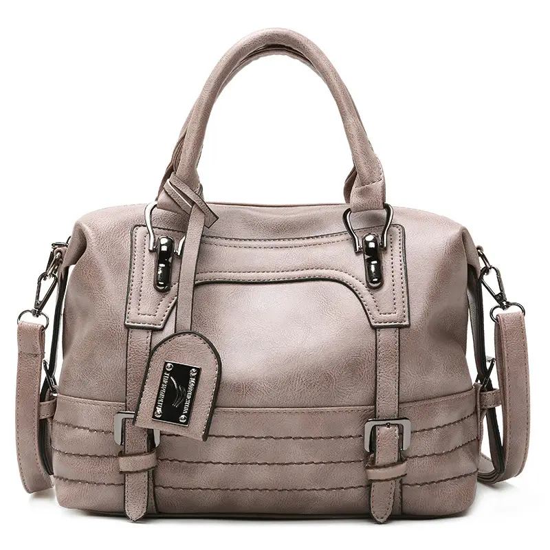 Women's Large Capacity Leather Crossbody Bag Brown - Image 6