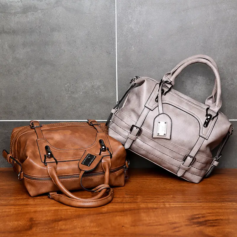 Women's Large Capacity Leather Crossbody Bag Brown — feature 11