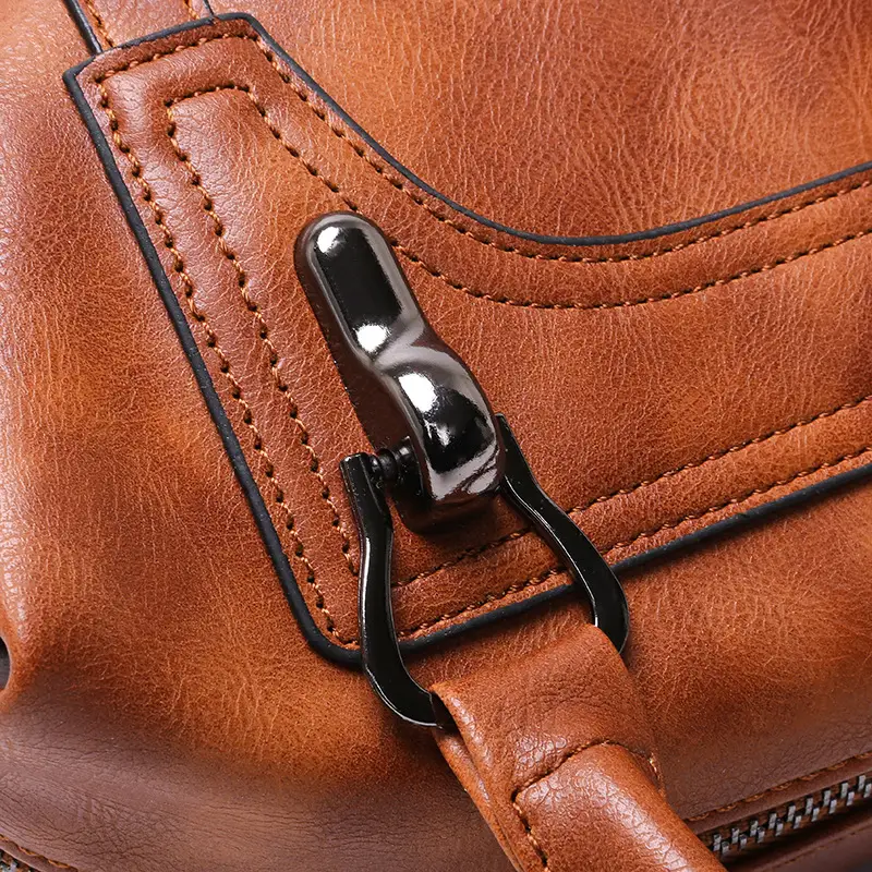 Women's Large Capacity Leather Crossbody Bag Brown — feature 15