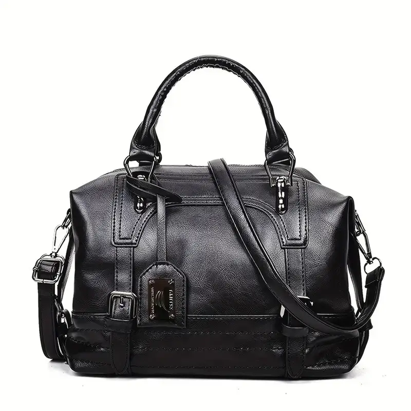 Women's Large Capacity Leather Crossbody Bag Brown - Image 2