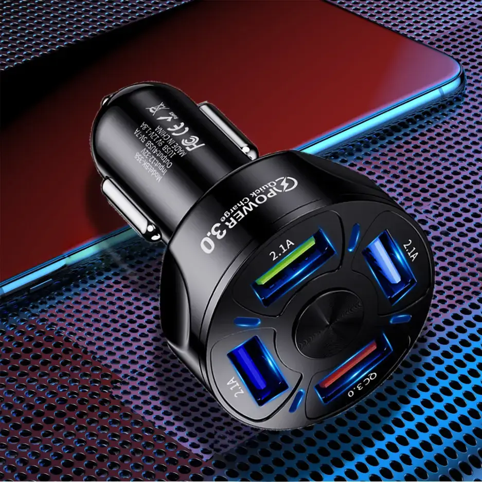 3.1A QC3.0 Car Charger 4USB Fast Charge - Image 4