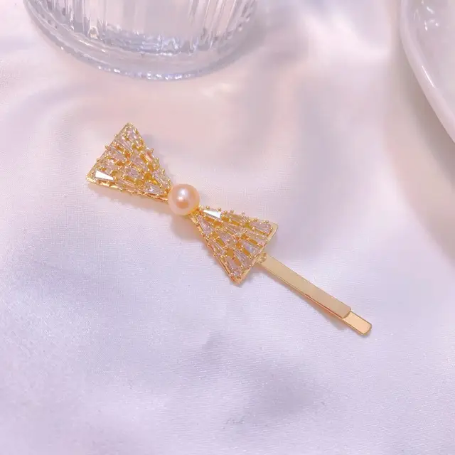 Celebrity Hairpin Women's Pearl Clip Bangs - Image 5