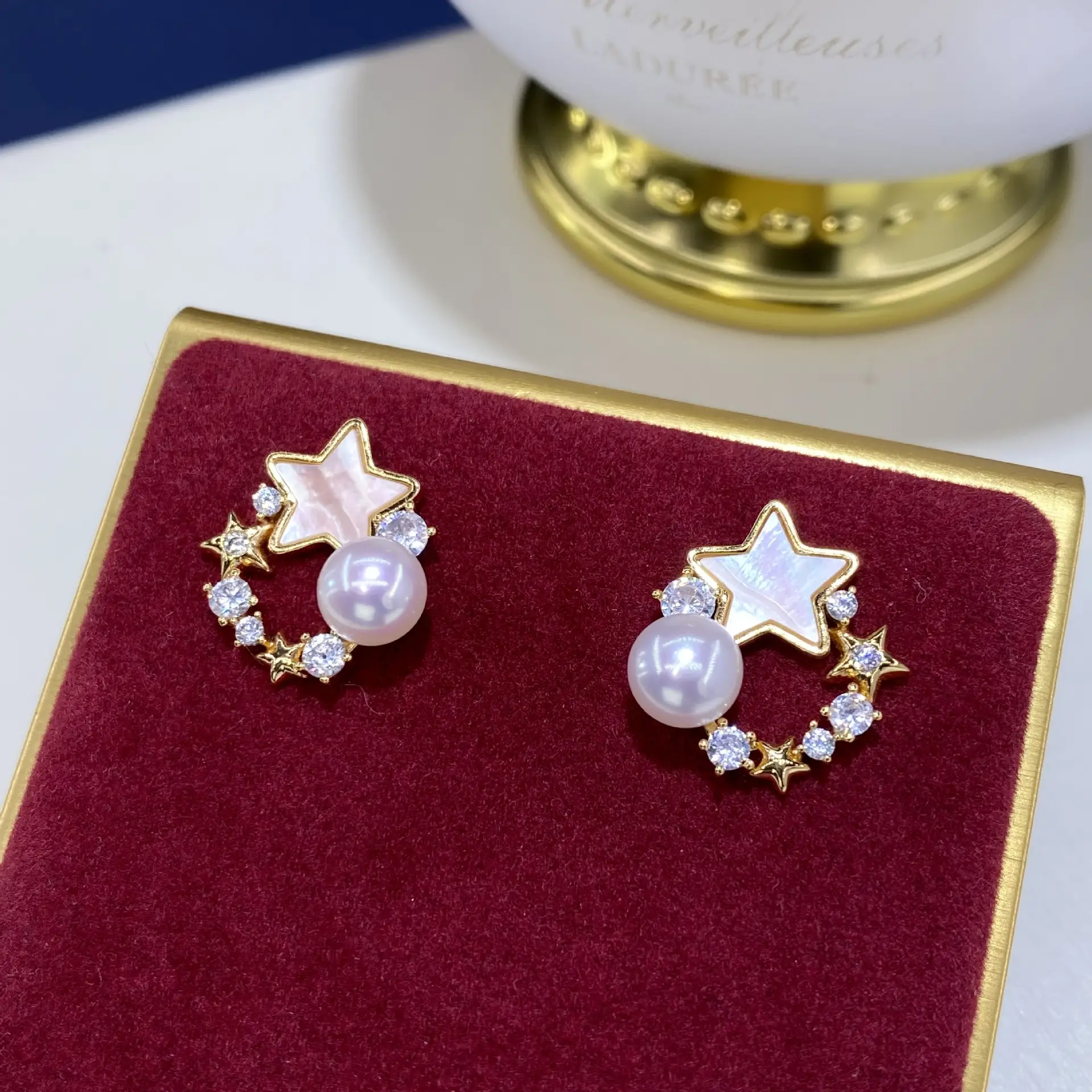 Star Pearl Earrings for Women S925 Silver - Image 4