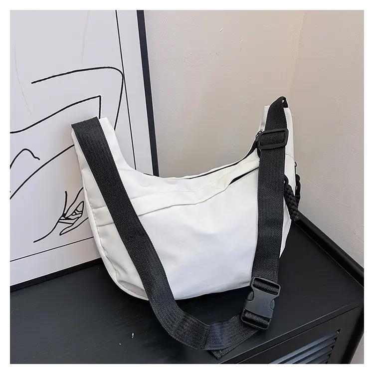 Women's Crossbody Messenger Bag White Black 2024 - Image 8