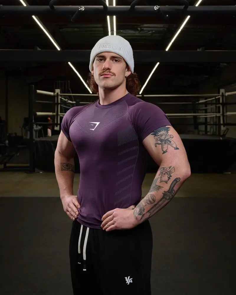 Purple Muscle Fitness T-Shirt for Men