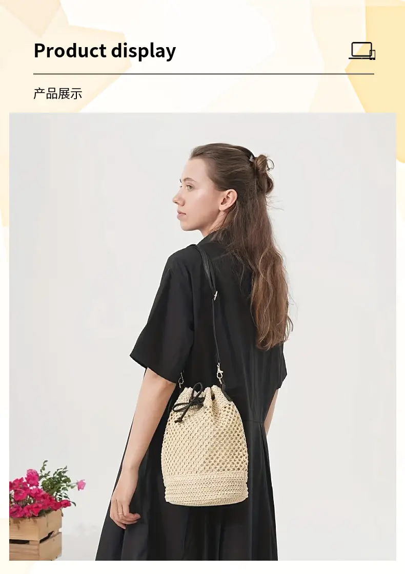 Hand-Woven Straw Bag for Women Large Capacity Vacation Bag — feature 7