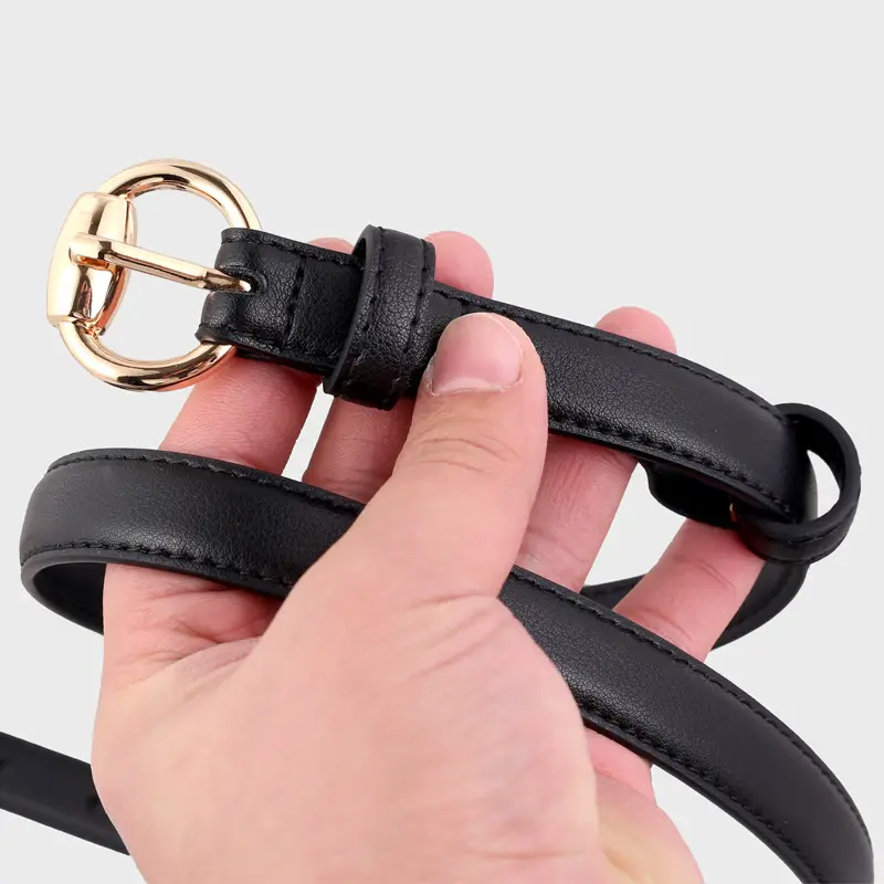 2025 Women's Genuine Leather Belt with Gold Buckle - Image 4
