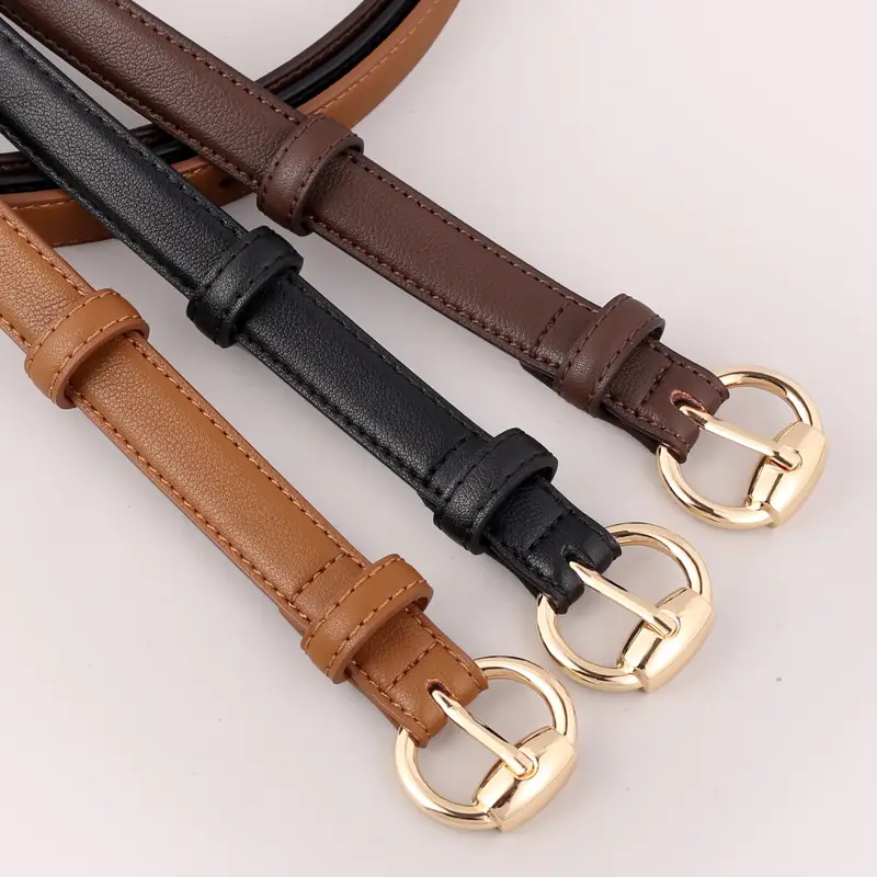 2025 Women's Genuine Leather Belt with Gold Buckle - Image 5