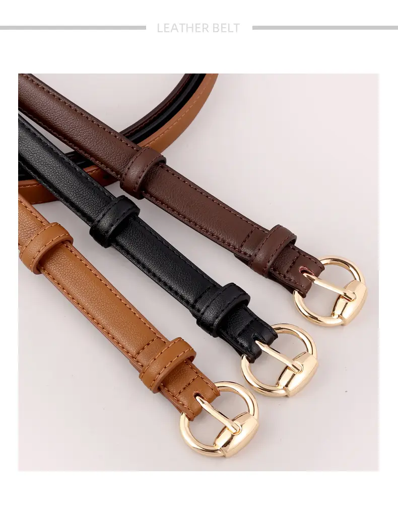 2025 Women's Genuine Leather Belt with Gold Buckle — feature 24