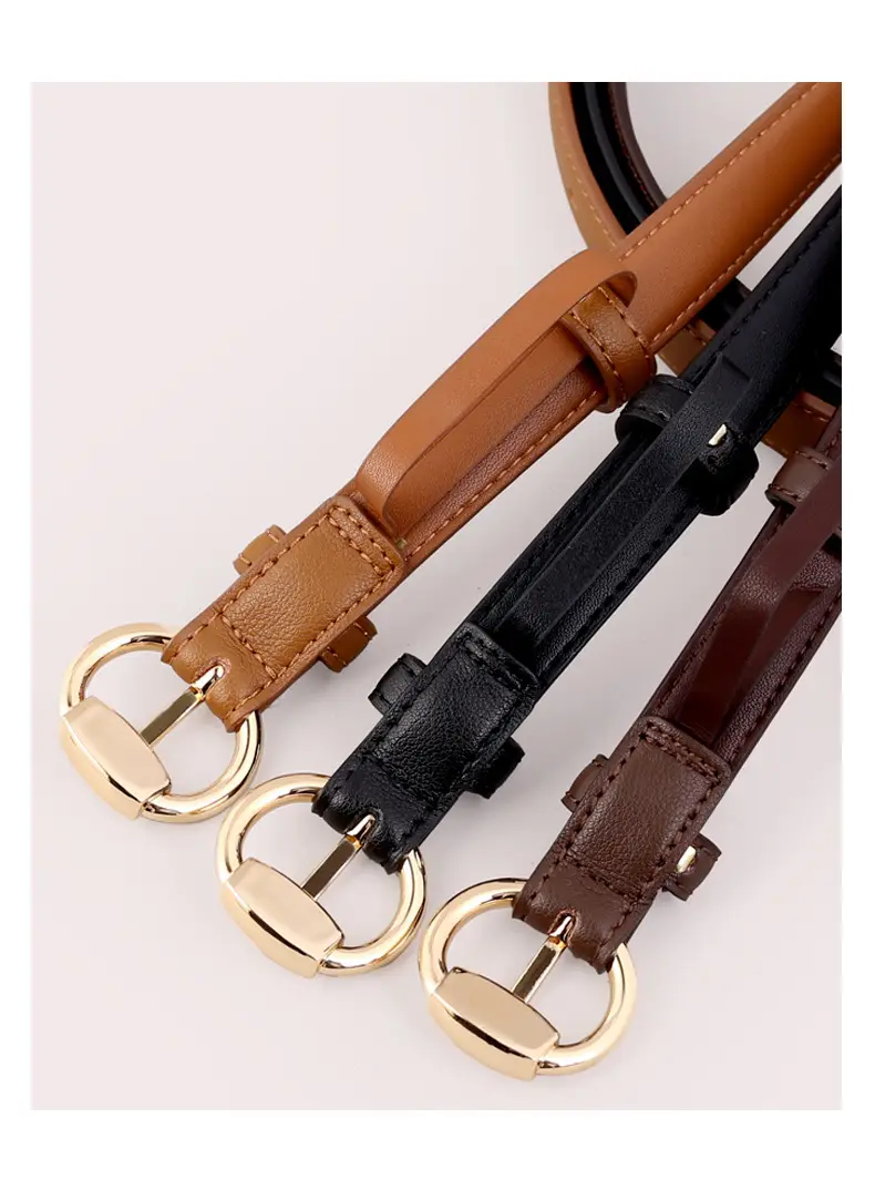 2025 Women's Genuine Leather Belt with Gold Buckle — feature 27
