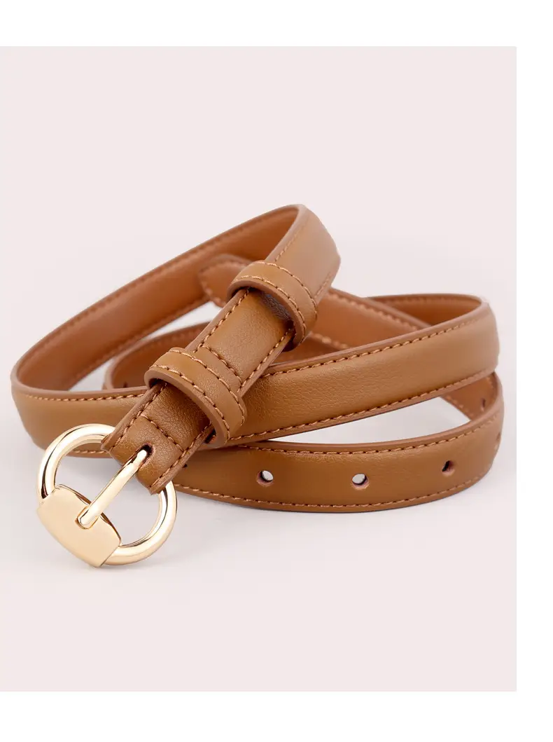 2025 Women's Genuine Leather Belt with Gold Buckle — feature 29