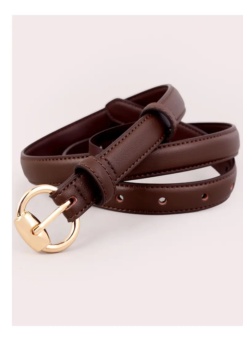 2025 Women's Genuine Leather Belt with Gold Buckle — feature 30