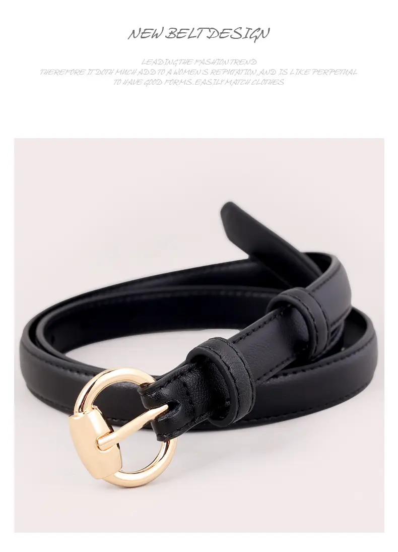 2025 Women's Genuine Leather Belt with Gold Buckle — feature 38
