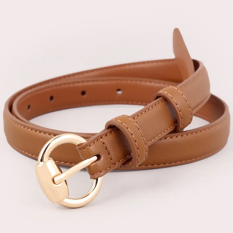 2025 Women's Genuine Leather Belt with Gold Buckle - Image 2