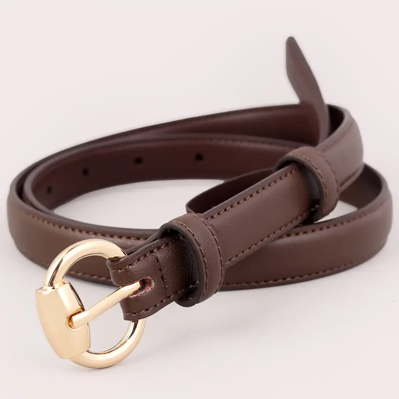 2025 Women's Genuine Leather Belt with Gold Buckle - Image 3