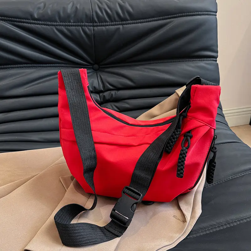 Red Nylon Crossbody Bag for Men Women 2024 - Image 5