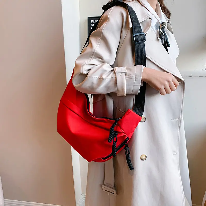 Red Nylon Crossbody Bag for Men Women 2024 - Image 7