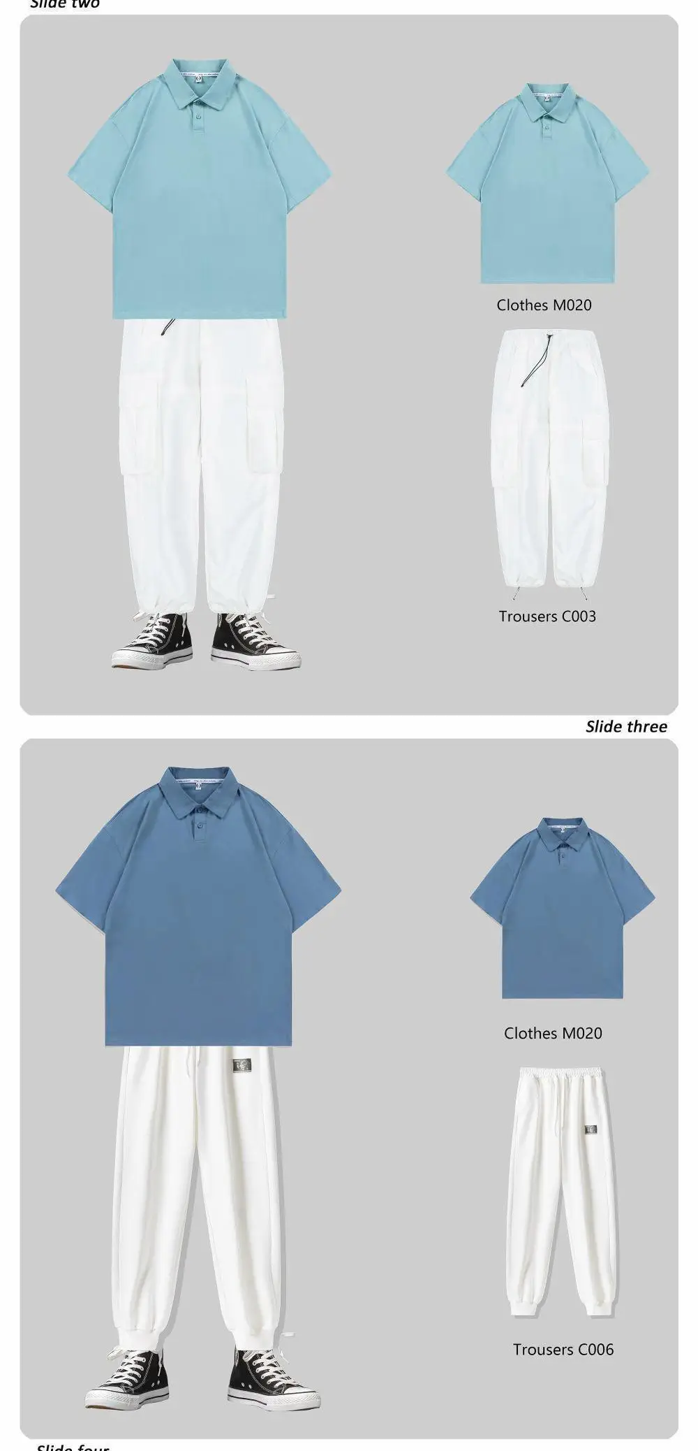 Pure Cotton Polo Shirt Light Blue Unisex Loose Fit — feature 12